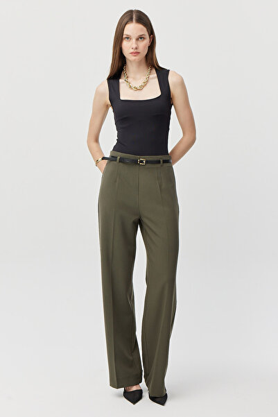 PAULMARK Women's Slim Belted Loose Pants