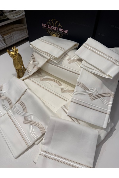 incisecrethome Cotton Satin 90 Thread King Size (240X230) Double Duvet Cover Set – 1St. Classroom Embroidered