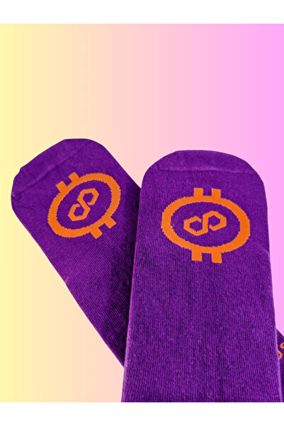 Shuttle Park Special Series Happy Colorful Patterned Bitcoin Written Sock Fun Comfortable Design Style Bamboo College Socks