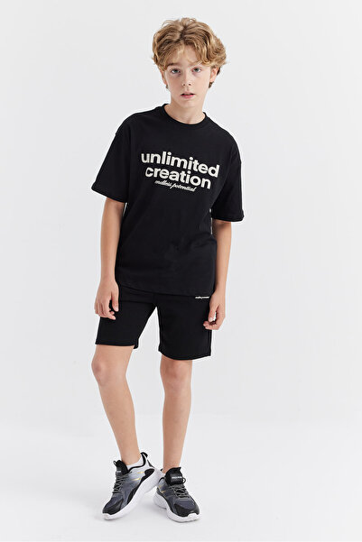 PAULMARK Men's Letter Print Detailed Shorts Set