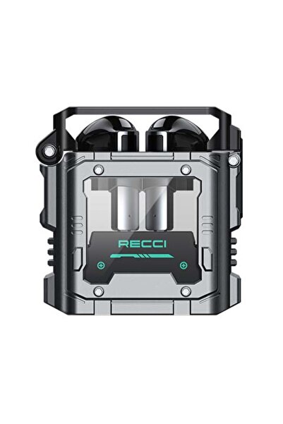 Recci Casti audio wireless, Recci, bluetooth V5.3, stereo, intraauculare, raza actiune pana in 10m, gri