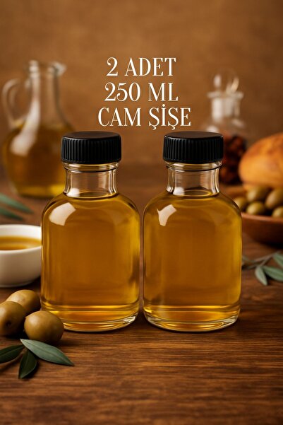 Rotanev 2Pcs 250ml Transparent Chubby Oil Bottle Leakproof with Locking Cap 250Cc Oil Pot Sauce Pot Glass Bottle