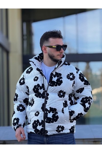 KINGAF Men's Patterned Inflatable Coat