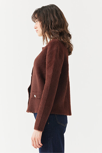 PAULMARK Women's pocketed cardigan with plush look