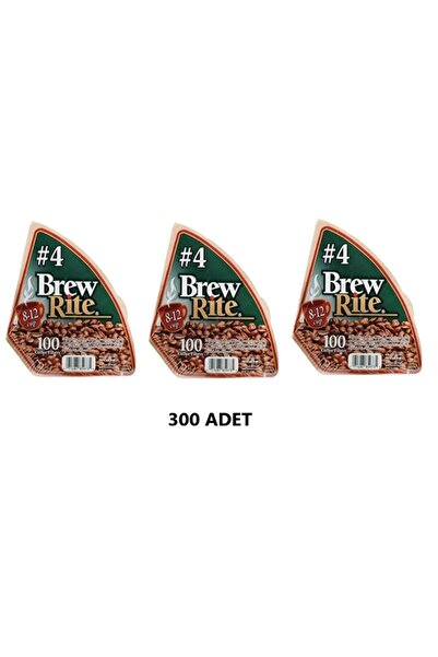 brew rite 4 NUMARA FİLTRE KAHVE KAĞIDI 300 ADET BEYAZ