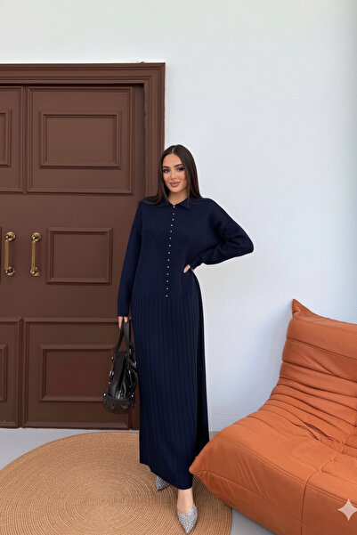 Kirazca Butik Women's Braided Knit Sweater Dress