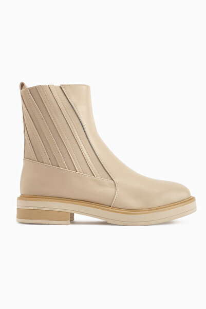 Limoya Γυναικείες μπότες Lena Beige με λεπτομέρειες από καουτσούκ