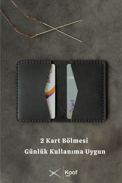 Koof Craft Slim Duo 100% Genuine Leather Card Holder – Handmade, Minimal Card Holder, Gift