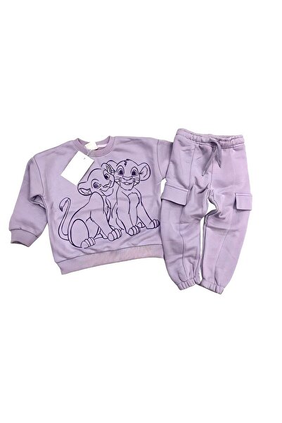 Pink Hippo Kids Karakter Printed Children's Bottom and Top Two-Piece Tracksuit Set