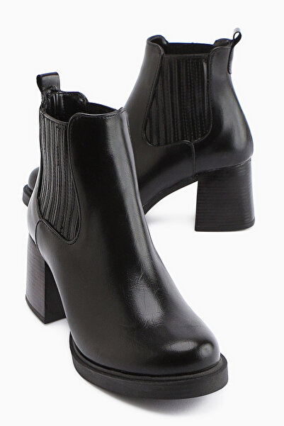 Limoya Marya Black Elastic Women's Heeled Boots