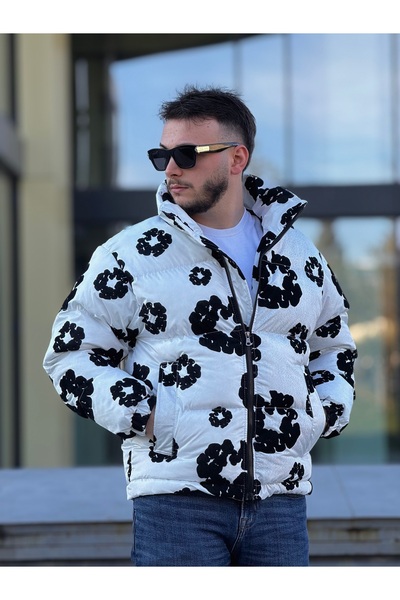 KINGAF Men's Patterned Inflatable Coat