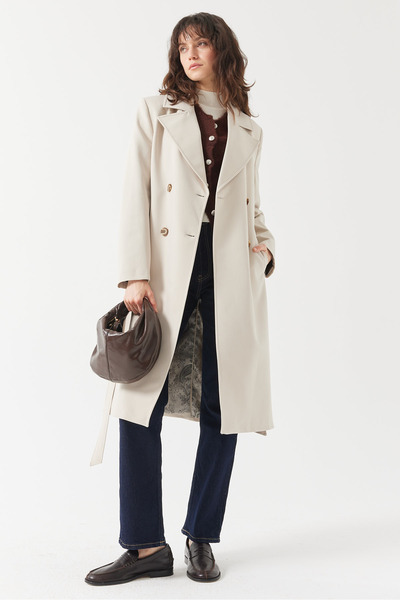 PAULMARK Women's Double-Breasted Closure Trench Coat