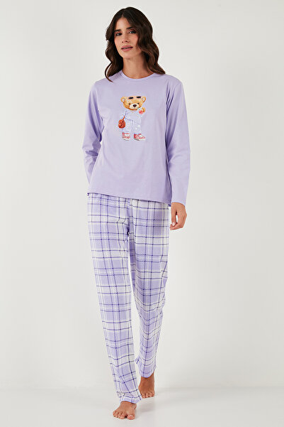 Lela Cotton Regular Fit Printed Crew Neck Pajama Set Pajama Set 65723314