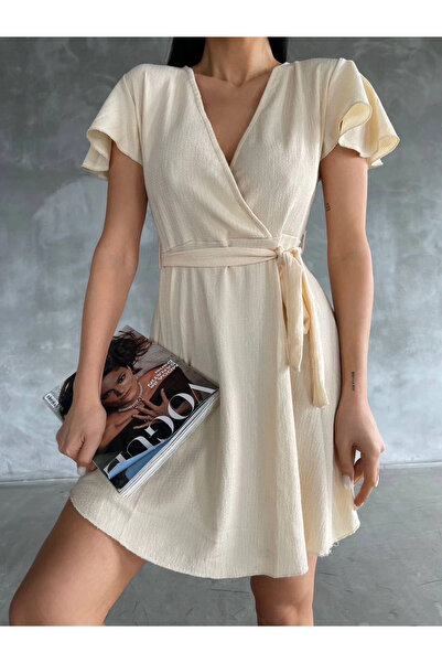 ZENGEZUR MALL MTXDPN Bürümcük Mini Dress Beige (00155) (Size: Standard)