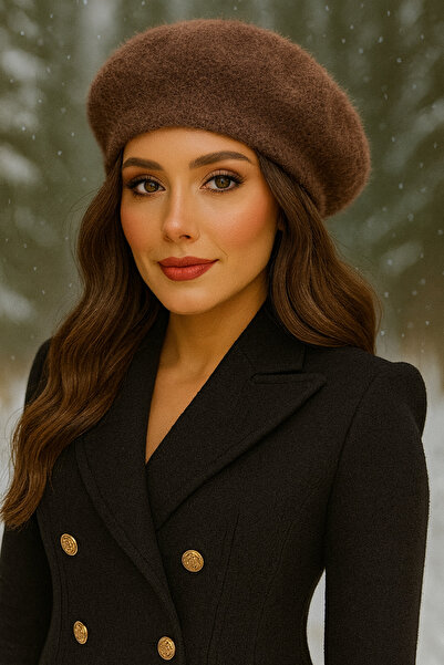 Butik Kadın Fransız Model Ressam Beresi – Akrilik Yumuşak Tüylü Kışlık Beret Şapka