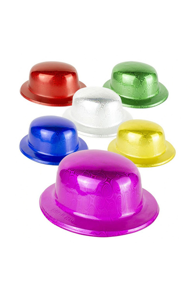 Genel Markalar Gümüş Renk Hologramlı Plastik Yuvarlak Melon 27x24 cm