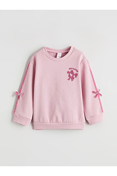 LC Waikiki Girls' Thick Sweatshirt and Sweatpants with Bow