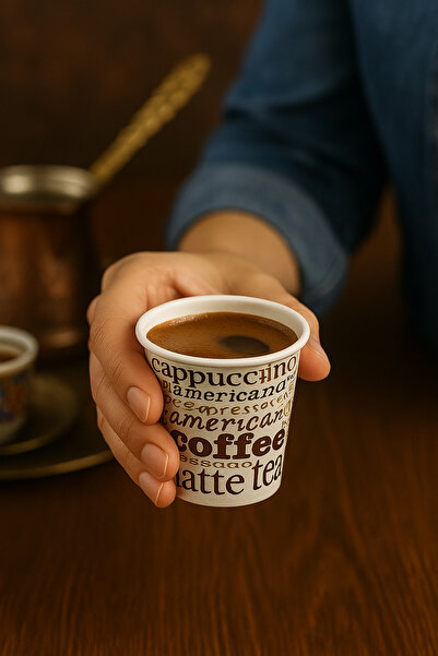 Özkan Ambalaj Temizlik 100 Pieces 4 oz 120 ml Turkish Coffee Cups Small Paper Cups