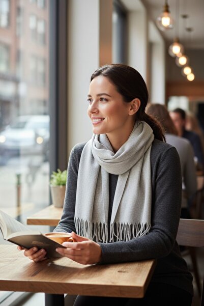 Disanuva Soft Textured Women's Winter Scarf Shawl – Warm, Comfortable and Stylish Model Large Size