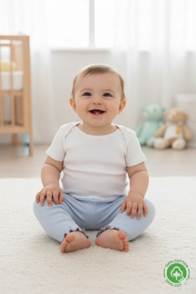 ÇİTİL 2-Pack Combed Cotton Corded Fabric Baby Tights 100% Cotton