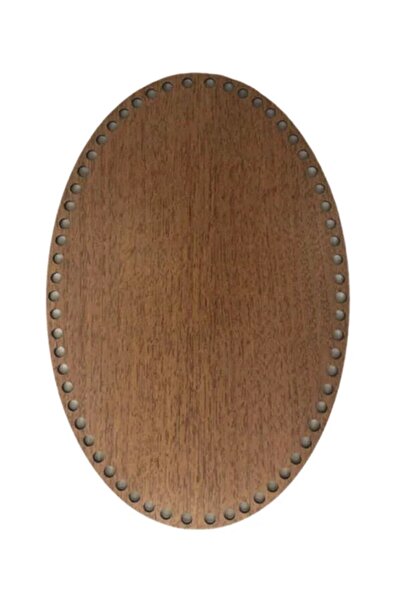 Yumuşakkeçe 30×20 cm Oval Knitted Base – Perforated Wood Look Bag & Basket Base