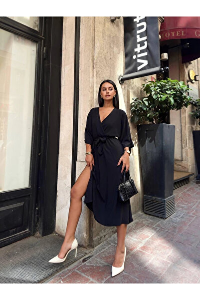 ZENGEZUR MALL Rochie Midi MTXDPN Ayrobin neagră (00213) (Mărime: S)