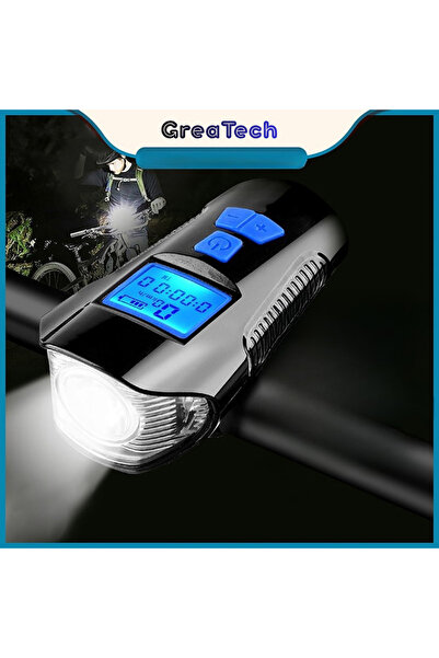 GreaTech Şarjlı Bisiklet LCD Hız Göstergesi Su Geçirmez Led ışık KM Ekran Kro...