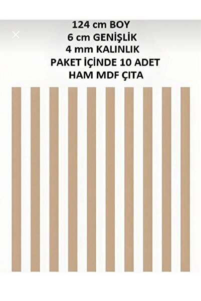 hazer case HAM MDF İSKANDİNAV DUVAR ÇITA 10 ADET ( KALINLIK 3 MM, UZUNLUK 124...