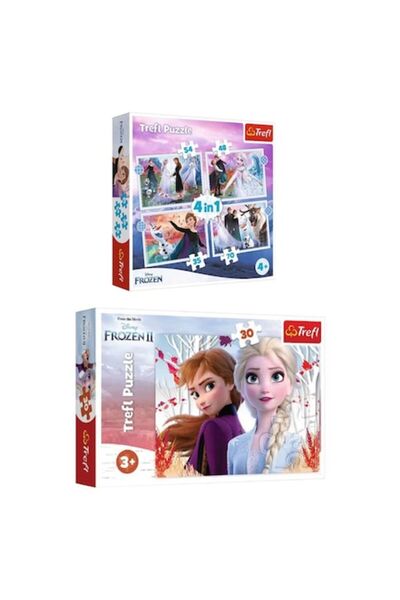 Trefl Frozen 2 Puzzle Set (2 puzzles) – 30pc + 4-in-1 (35/48/54/70 pc) – Trefl, Elsa, Anna & Olaf