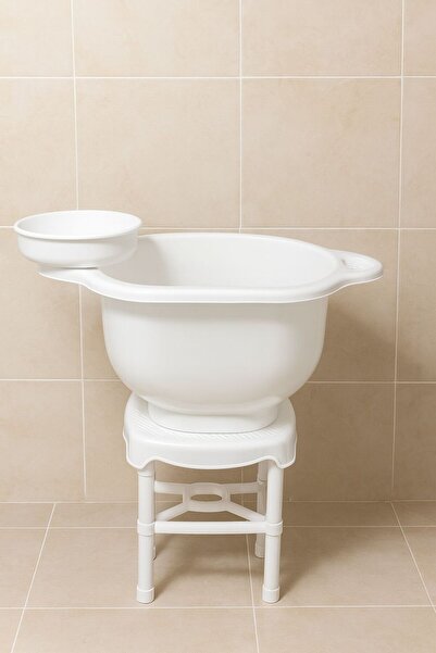 Masaf Home Curun Hamam Tası ve Hamam Taburesi 3’lü Set – Kurna Tası + Dayanık...