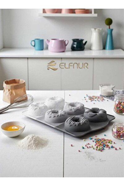 elfnur 6-Piece Classic Belly Cake Shaped Medium Size Bakable Fireproof Silicone Cake Mold