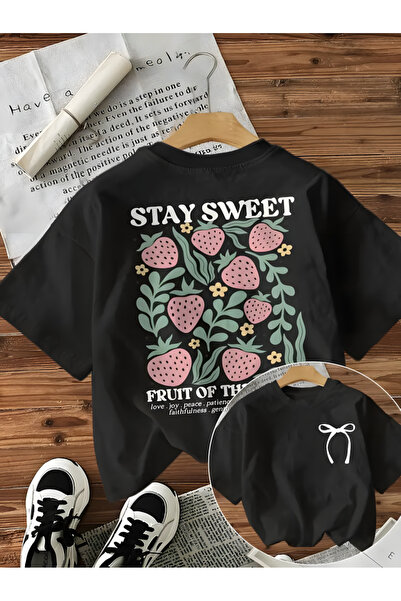 Printiva Zenrova Unisex Oversize T-SHIRT με στάμπα SWEET STRAWBERRY, βαμβακερ...