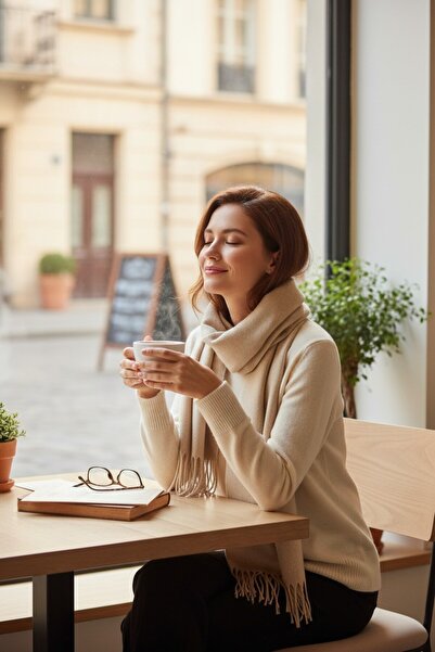 Disanuva Soft Textured Women's Winter Scarf Shawl – Warm, Comfortable and Stylish Model Large Size