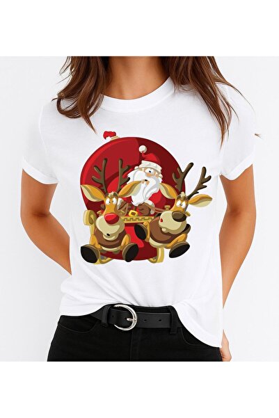 OEM 100% Cotton T-shirt Santa Claus 2 Reindeer