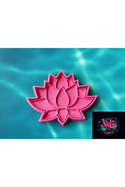 WLS studio قالب بسكويت على شكل زهرة اللوتس وأداة تشكيل عجينة السكر