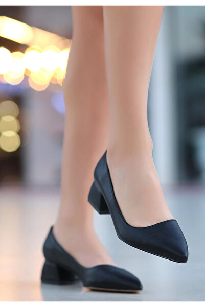 ZENGEZUR MALL Mtxdpn Desniy Black Leather Heeled Shoes (00437) (Size: 36)