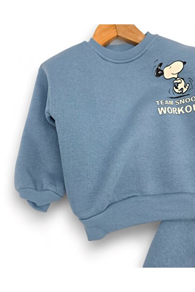 Egelite Boys' Winter Thick 3-Thread Fleece-Lined Tracksuit Set for Ages 2-3-4-5 Years, Upper and Lower Parts Are Narrow Fit.