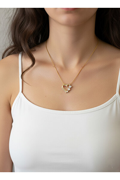 Gistoria Zirkon Taşlı Çelik Sonsuz Aşk Kolyesi