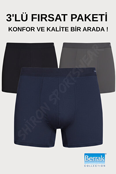 Shiron Sportswear&Company Men's Micro Modal Premium Quality Boxer 3-Pack