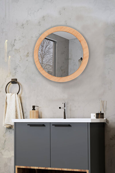 Trend Kitchen Lunava Ahşap Çerçeveli Dekoratif Yuvarlak Hol Koridor Salon Ban...