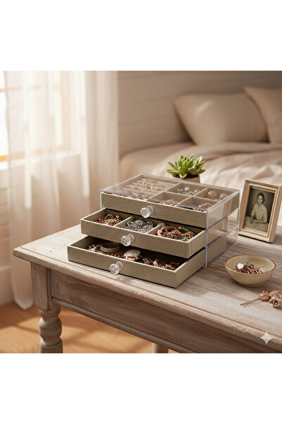 Saros Group منظم للمجوهرات والمجوهرات الاصطناعية مع 3 أدراج