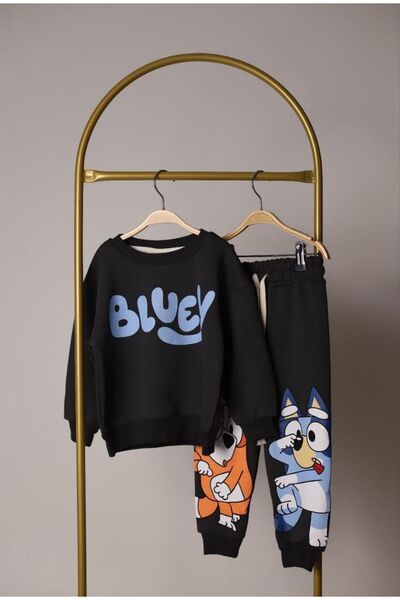 babymoon kids Crew Neck Long Sleeve Boys Character Patterned Sweatshirt and Sweatpants Bottom 2-Piece Set