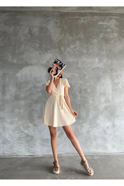 ZENGEZUR MALL MTXDPN Bürümcük Mini Dress Beige (00155) (Size: Standard)