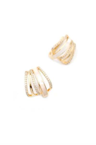 MBB ETİCARET Jewelled Earrings - Rose