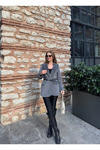 Lila Moda Tay Fur Belted Fur Fox Coat Jacket