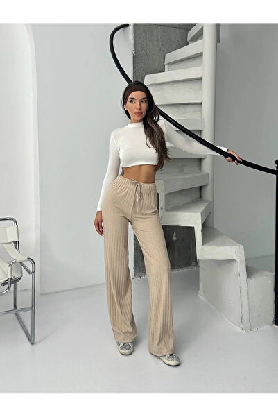 civetta Regular Fit Corded Fabric Fleece-Lined Trousers - Beige