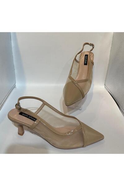SOMERSET Women's shoes with an elegant transparent side heel and a shiny leather strap at the ends, with a choice of size.