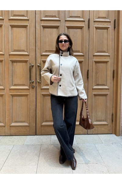 Lila Moda Shepherd's Stitch Buttoned Cardigan