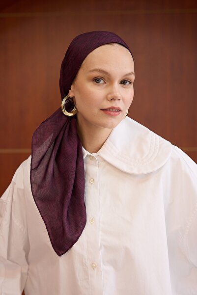 İpekhan Winter Bloom Soft Scarf Burgundy