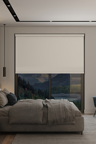 Aguila Home Ekru Basic Blackout Stor Perde – Işık Geçirmez, Metal Zincirli, E...